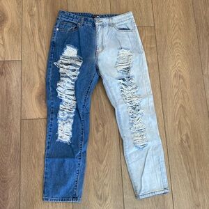 Distressed jeans